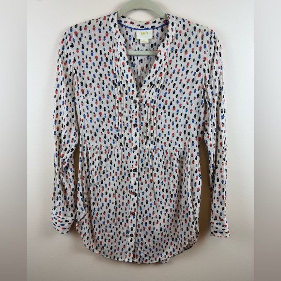Maeve by Anthropologie Top Hat Calia Pintuck Pleat Tunic Blouse - Picture 1 of 5